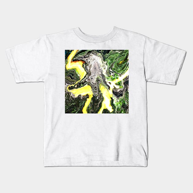 the landscape glitch in melting painting abstract art ecopop Kids T-Shirt by jorge_lebeau